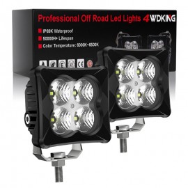 LED Pods Spot Light Bar - 4WDKING 2PCS 40W LED Off Road Work Light Truck Fog Lamp Tail Light