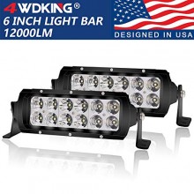 LED Light Bar 6 inch 4WDKING Screwless Design Waterproof Double Row Off Road Light 