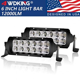 LED Light Bar 6 inch 4WDKING Screwless Design Waterproof Double Row Off Road Light 